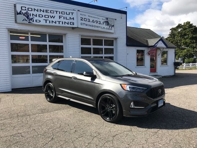 Grey vehicle with window film appplied